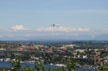 View of Lake Union sea plane from Queen Anne